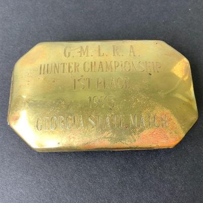 1st place Georgia State Match, Hunter Championship brass tinder box award case