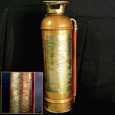  P&E Vintage Copper & Brass Fire Extinguisher