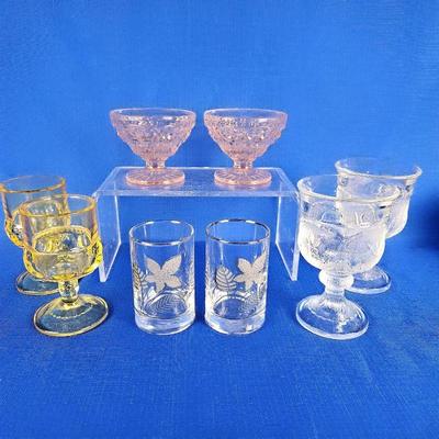 Collection of MCM & Earlier - Pink Depression Glass, Indiana Glass Footed Yellow, Libbey Juice Glasses & More 