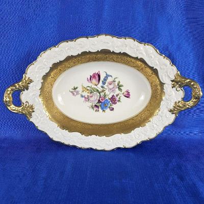 Antique Rosenthal Germany Continental R-1479 Embossed Floral / Gold 17