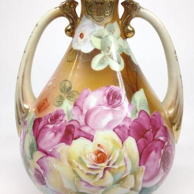 Royal Kinran Nippon Texas Rose Porcelain Vase