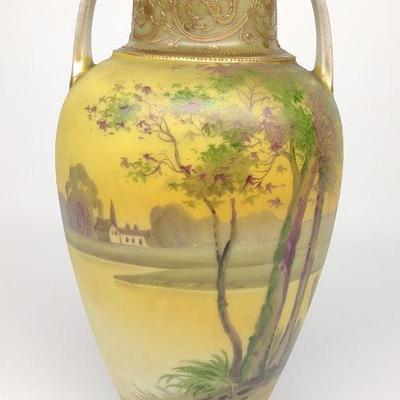 Nippon Scenic Lake & Church Landscape Vase