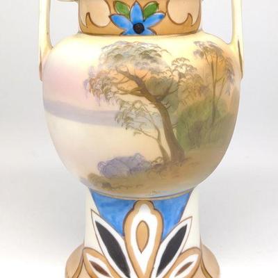 Nippon Waterfront Landscape Decorated Vase