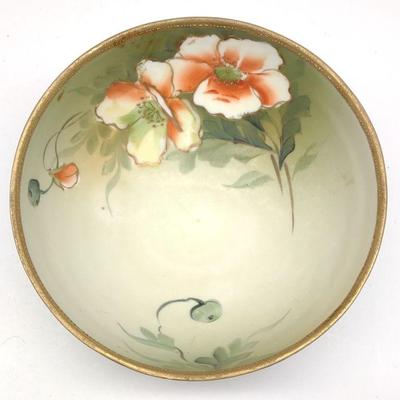 Nippon Poppy Flower Footed Bowl