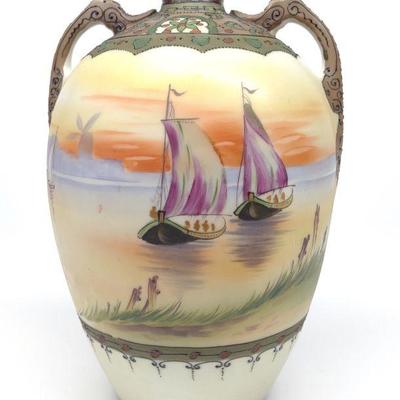 Nippon Sailing Ships on Lake Decorated Vase