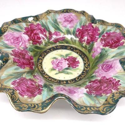 Nippon Floral Ruffle Porcelain Bowl / Candy Dish