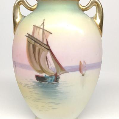 Nippon Nautical Sailboat Scenic Vase