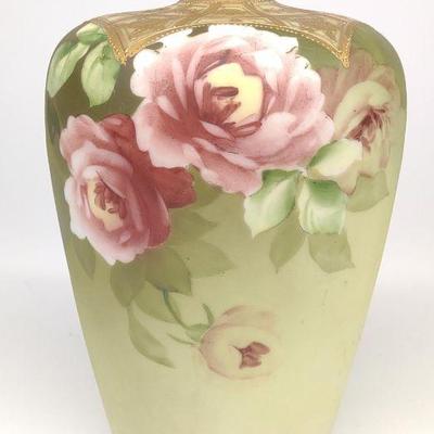 Nippon Pink Rose & Gold Porcelain Vase