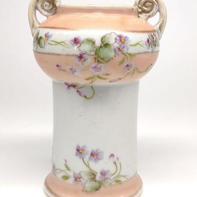 Imperial Nippon Pink Floral Double Handled Vase