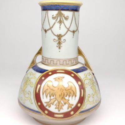 Nippon Art Deco Eagle & Pendant Vase