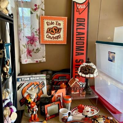 Go Pokes - a table full of Oklahoma State items
