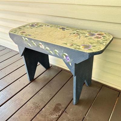 Wooden Hand Painted Bench