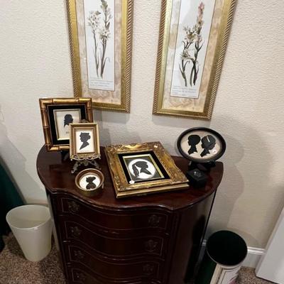 Antique bow front cabinet 