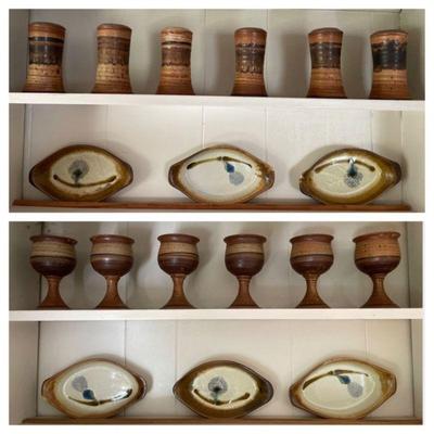 Signed Pottery Bowls, Cups & Goblets