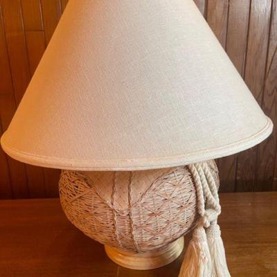 Boho Wicker Style Lamp