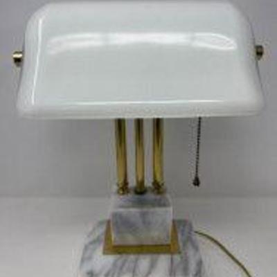 Vintage Marble Base Bankers Lamp