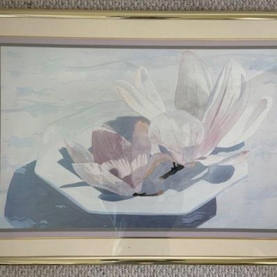 Large Framed Art Print of Magnolias
