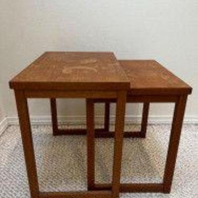 Two Wood Nesting Tables