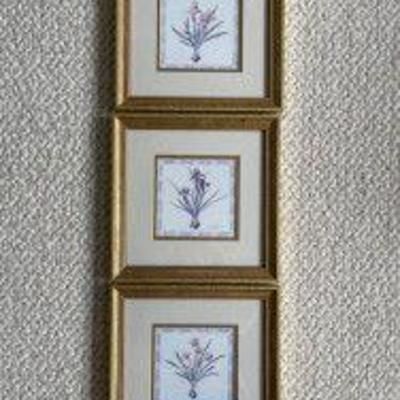 Three Framed Floral Art Prints