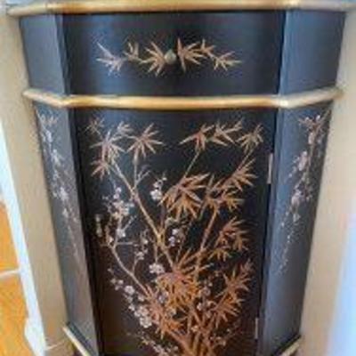 Small Black Painted Corner Cabinet