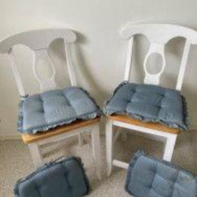 Two Counter Height Chairs & Cushions