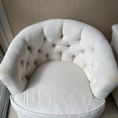 White Traditional Swivel Chair