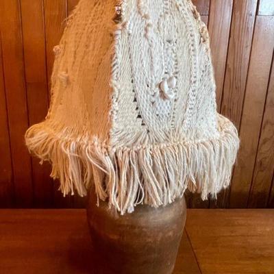 Vintage Lamp With Handwoven Shade