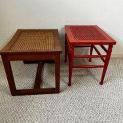 Two Woven Table Top Tables