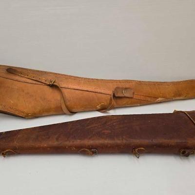 #1918 â€¢ (2) Leather Rifle Case

