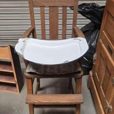 #2102 â€¢ Antique Childrens High Chair
