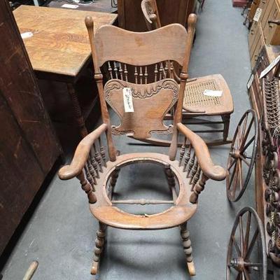 #2066 â€¢ Antique Wooden Rocking Chair
