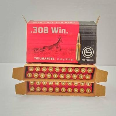 #1404 â€¢ 60 Rounds of Geco .308win Ammo
