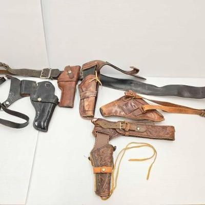 #1746 • (5) Leather Belt Gun Holsters

