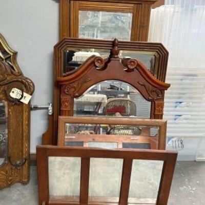 #2260 â€¢ (5) Wooden Framed Mirrors
