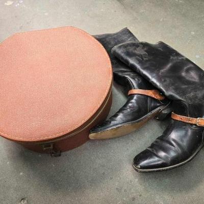 #2120 â€¢ Riding Boots and Hat Case
