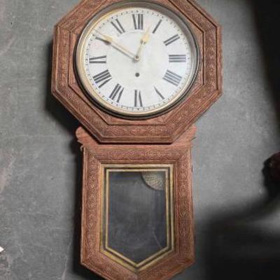 #2208 â€¢ The Sessions Clock Co. Wooden Wall Clock
