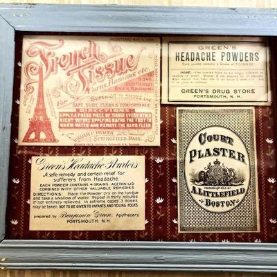Framed Vintage Antique Potions
