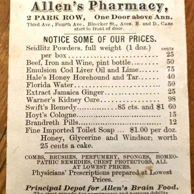 1860's Pharmacy Ad
