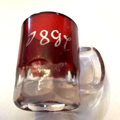 1897 Ruby Shot Glass, Austin
