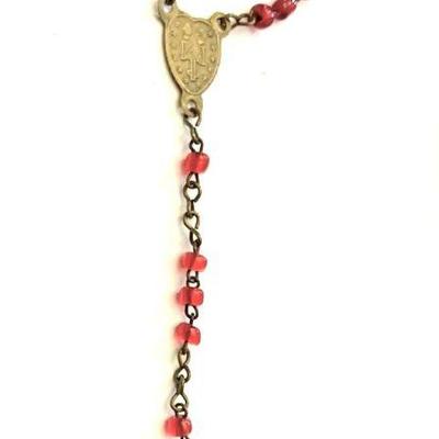 Child's Ruby Glass Rosary
