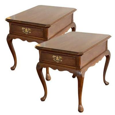 Lot 007 
Harden Furniture Co. Queen Style Cherry Side Tables, Pair