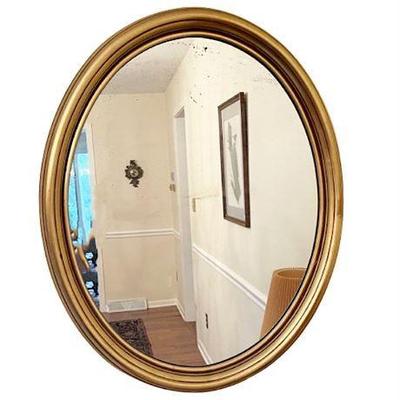 Lot 025  
Antique Gilded Oval Wall Mirror