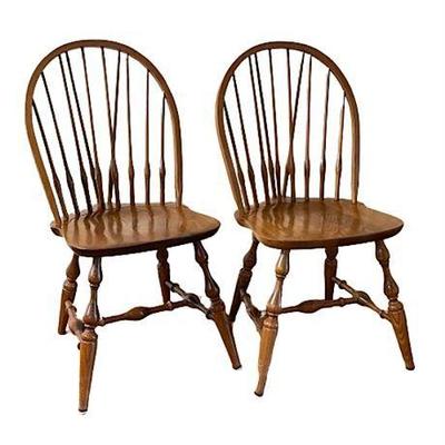 Lot 076  
Nichols & Stone Windsor Style Side Chairs Two (2)