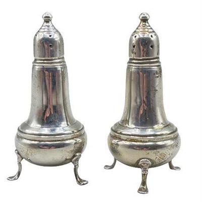 Lot 142  
1940s Empire Weight Sterling Silver Salt and Pepper Shakers No. 249
