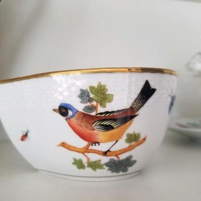 Hand painted Rothschild Bird style small bowl
