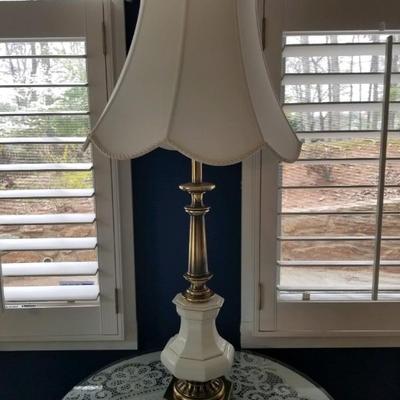Stiffel porcelain & brass table lamp