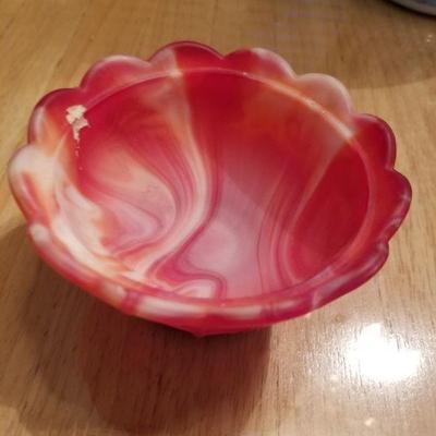 Red swirl bowl