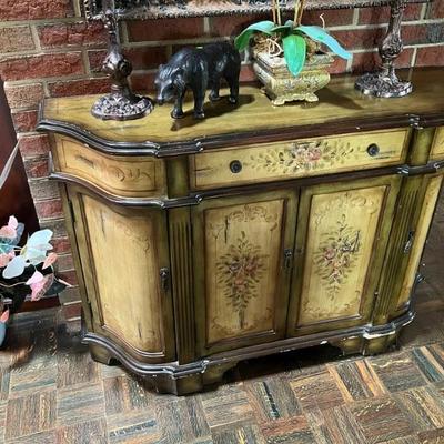 Old world style console cabinet