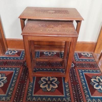 Inlaid nesting tables