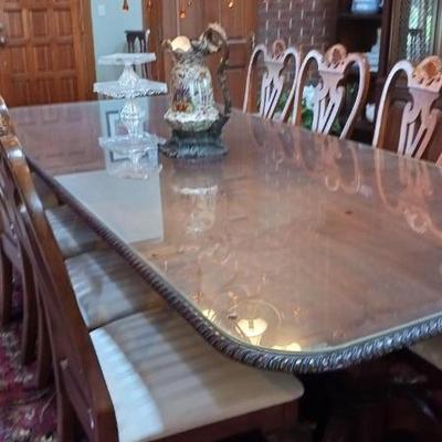Banquet size dining table/glass top